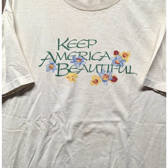 90s Keep America Beautiful Flower T Shirt - Picture 3 of 6